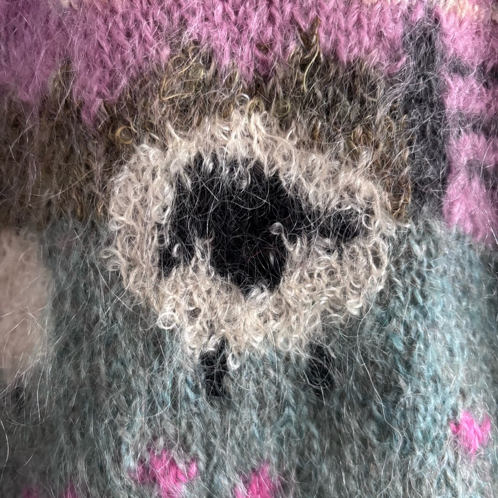 ✨SOLD✨Vintage 80s SUSIE LEE Pastoral Sheep Mohair and Wool Sweater / - Picture 9 of 14